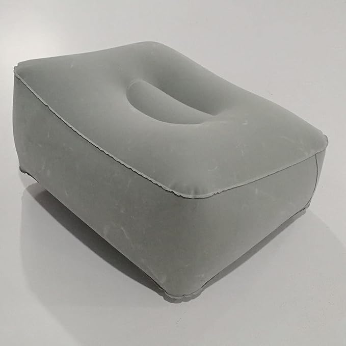 Foot Rest for Under Desk at Work, Inflatable Foot Stool Cushion for Home, Gaming, Computer, Office Under Desk Footrest Pillow, Gray