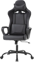 PayLessHere Ergonomic Racing Desk Chair Gaming Chair Computer Chair with Armrests 360° Swivel & Caster Pu Desk Task Chair Executive Headrest Lumbar Support for Back Pain Women Men and Adults (Black)