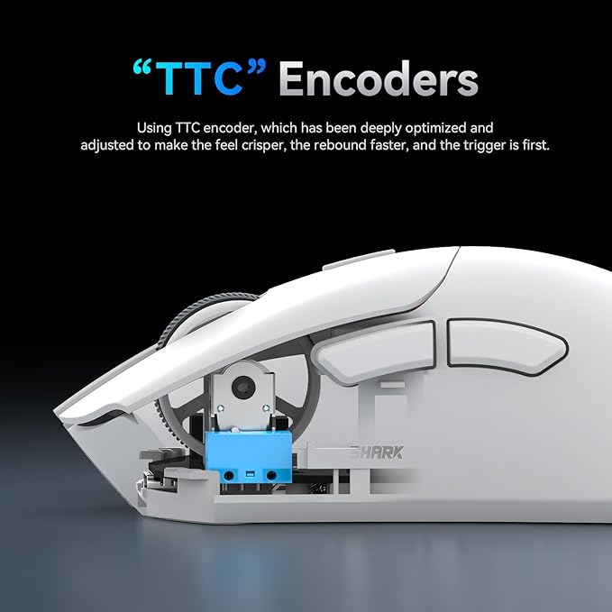 MAMBASNAKE Attack Shark R1 Wireless Gaming Mouse,PAW3311 Optical Sensor 18K DPI,59g Ultralight 2.4Ghz/BT/Wired Computer Mice for Win/Mac - White