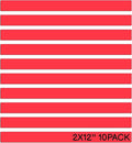 Realth Red Dry Erase Magnetic Strips 2'' × 12'' 10 Pcs, Reusable Magnetic Tape, Magnetic Whiteboard Strips for Classroom, Magnetic Labels for Home Office Fridge Name Tags