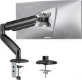 ErGear Single Monitor Arm, Adjustable Monitor Mount for 17–49 inch Screens, Computer Monitor Stand with VESA Mount, C-Clamp & Grommet Base, Max Load 22 lbs, Max VESA 100x100mm, EGSS25B