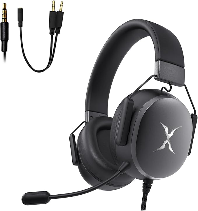 FOXXRAY BA-68 Gaming Headset for PC, PS4, PS5, Xbox, Lightweight Over-Ear Headphone with mic, 50MM Dynamic Drivers, 3.5mm Audio Jack, Soft Memory Foam Cushion, Removable Microphone