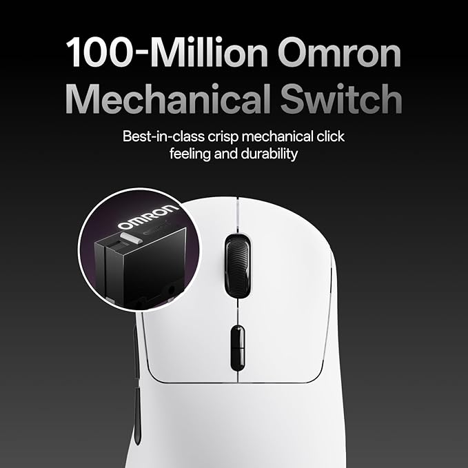 Rapoo VT3 Gen-2 Wireless Gaming Mouse, True 8K Wireless Polling Rate, 53g Lightweight, Up to 750 Hr Battery, Nordic nRF54L15 MCU, 100-Million Mechanical Switch, 10 Programmable Buttons, Macro Enabled