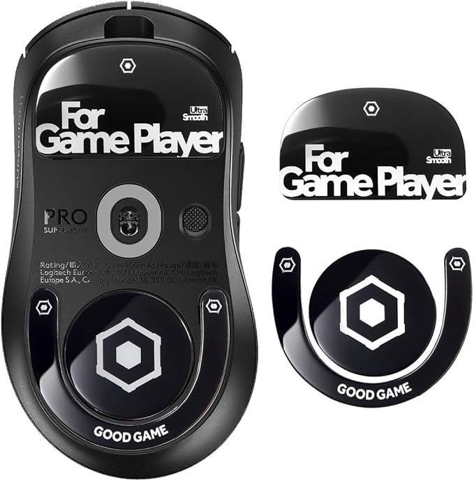 immoenuc Glass Mouse Skates for 2024 Logitech G PRO X Superlight 2 DEX Lightspeed Wireless Gaming Mouse Feet Pads Smooth Durable Game Mouse Accessories (Black)