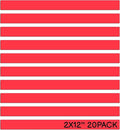 20 Pack Reusable Magnetic Labels - Red Dry Erase Tape Strips 2"x12" for Fridge, Whiteboard Name Tags, Classroom & Office Organization - Writable & Customizable