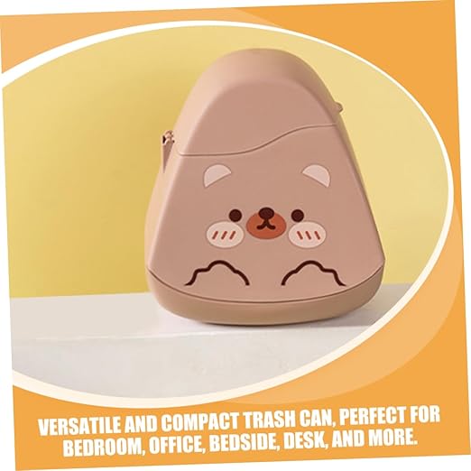 PRETYZOOM Adorable Mini Desk Trash Can Lid Cute Garbage Bin for Home Office Kitchen and Bedroom Space-Saving Waste Basket for Easy Use and Cleaning