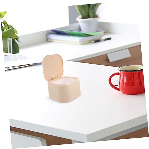 Slim Desktop Waste Bin Pressing Type Small Rubbish Can Lidded Garbage Bin for Table for Office Study Bedroom