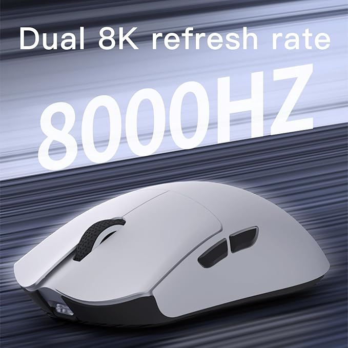 Darmoshark M3V2 8K Wireless Gaming Mouse,Tri-Mode 2.4G/USB-C/Bluetooth Mouse Up to 26000Dpi,PAW3395 Optical Sensor Lightweight 58g,5 programmable Button,Computer Mouse for Laptop,PC,Windows,Mac(Black)