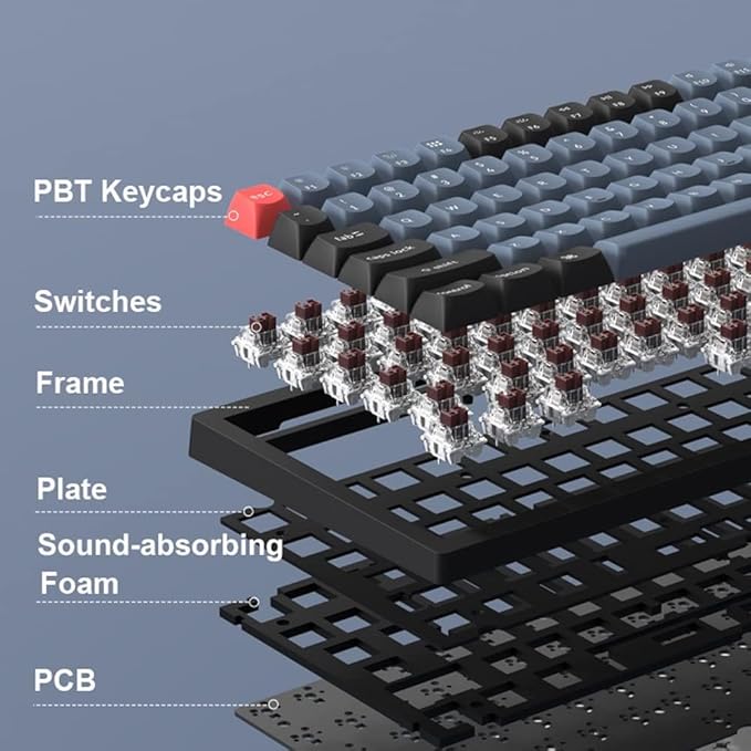 Keychron K10 Pro QMK/VIA Custom Wireless Mechanical Keyboard, Hot-Swappable Full Size 108 Keys Programmable RGB LED Backlit Banana Switch, Bluetooth/USB-C Wired Gaming Keyboard for Mac Windows Linux