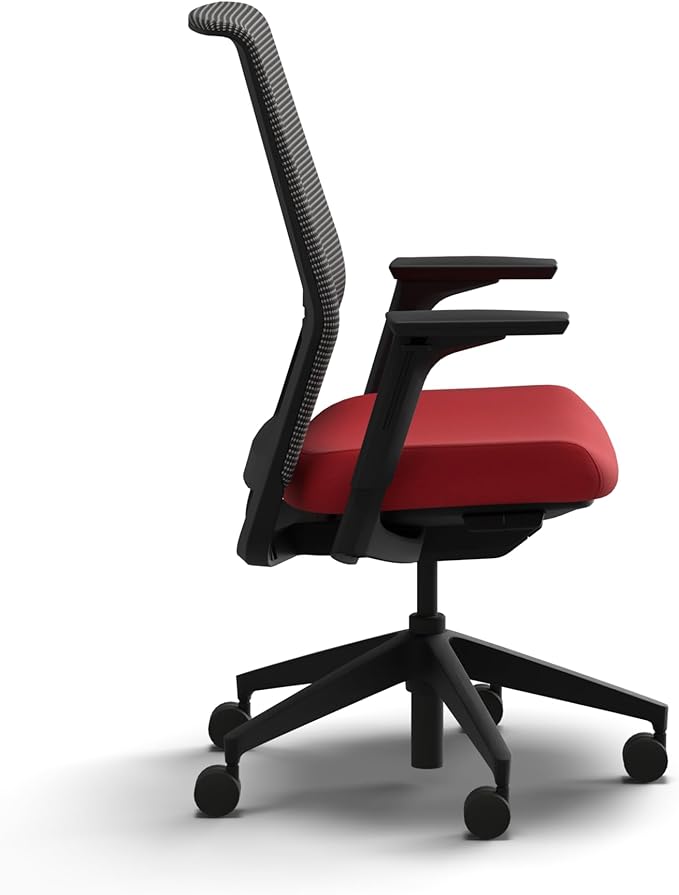 HON Cipher Mesh Office Chair, Standard Cylinder, Height Adjustable Arms, Office Chair with Lumbar Support, Black Mesh, Black Frame, Ruby