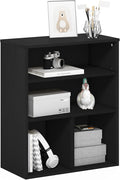 Furinno PASIR Book Shelf, 3-Tier Display Bookshelf with Adjustable Shelf, Cube Storage Bookcase, 11.8 x 23.6 x 28.2, for Living Room, Bedroom, Home Office, Black Oak