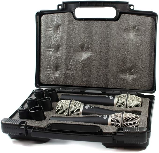 CAD Audio D38X3 3-Pack Supercardioid Handheld Microphones – Neodymium Capsule, Articulate Vocals, Carry Case & Clips