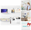 Upgraded Metal Pegboard Wall Organizer Kit – Magnetic, Heavy-Duty Peg Board with Shelves, Hooks & Clips – Wall Mount Storage for Office, Kids, Makeup, Garage & Home, Craft Organizer