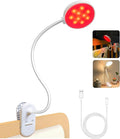 SZOKLED Red Light Reading Lights for Books in Bed, Clip on Lamp with Timer & Dimmable, Rechargeable Eye Care Night Light for Bedroom, Desk, Laptop, Headboard