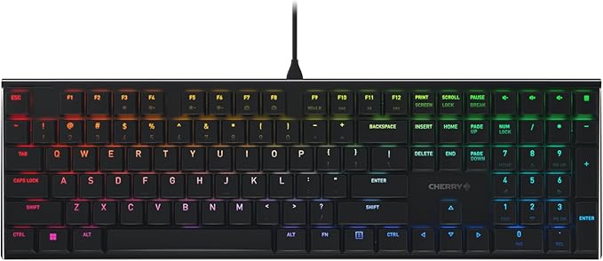 Cherry MX 10.0N RGB Mechanical Keyboard MX Low Profile Speed switches, Aluminum housing, Premium Keyboard for Gaming and Work. G8A-25010LVBUS-2