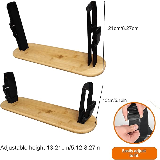 Footrest Compatible with Hook on Chair, Bamboo Footrest Compatible with Fast Table Chair, Adjustable Foot Rest for Clip On TableChair with Tray