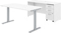 Bush Business Furniture Studio C 60W x 30D Height Adjustable Standing Desk, Credenza and Mobile File Cabinet in White
