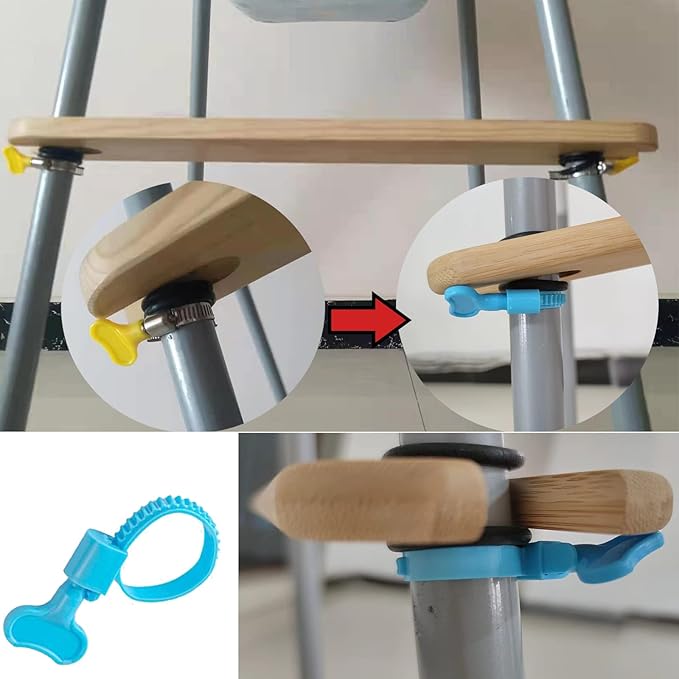High Chair Footrest, Natural Bamboo Wooden Footrest Compatible with IKEA Antilop High Chairs Accessories, Adjustable HighChair Foot Rest