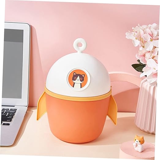 DECHOUS Slim Garbage Can Mini Car Trash Bin Lid Water Paper Container for Desktop Small Trash Can