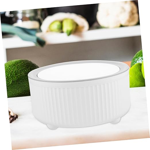 Vaguelly Mini Desktop Trash Can Round Waste Basket for Bedroom and Office Slim Plastic Garbage Bin Press Top Lid Compact Wastebasket for Counters and Nightstands