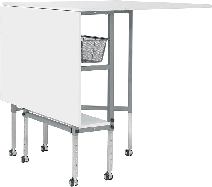 Sew Ready Hobby and Cutting Table, Arts and Crafts Table with 2 Mesh Storage Drawers