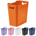 Small Orange Trash Can Wastebasket, 2.9 Gallon Plastic Garbage Can Waste Basket for Narrow Spaces Bathrooms Laundry Room Kitchens Offices Kids Rooms (Orange)