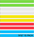 Realth Colorful Dry Erase Magnetic Tape 1'' × 12'' 10 Pcs, Rectangular Reusable Magnetic Tape, Erasable Label Cards for Home Office Whiteboard Name Tags