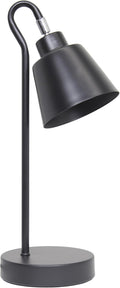 Simple Designs LD1079-BLK 16" Sleek Essentials Metal Looped Desk Task Lamp with Adjustable Shade, for Office, Desk, Nightstand, Dorm, Black