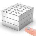 60 Pack 5x5x5 mm Cube Rare Earth Neodymium Magnets, Powerful Small Strong Metal Rectangular Bar Magnetic Strip Magnet for Fridge Garage Kitchen Science Craft Office, Silver