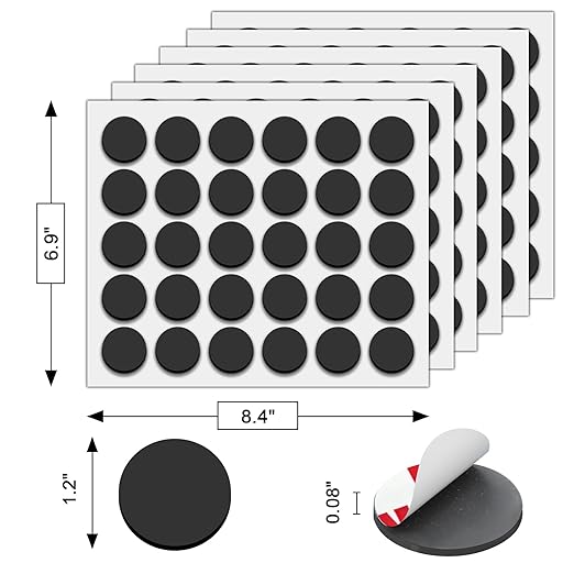 Towjug Magnetic Dots with Adhesive Backing (Diameter 1.2" x 0.08"), 180 Pieces Anisotropy Magnets Dots for DIY Craft Art Projects