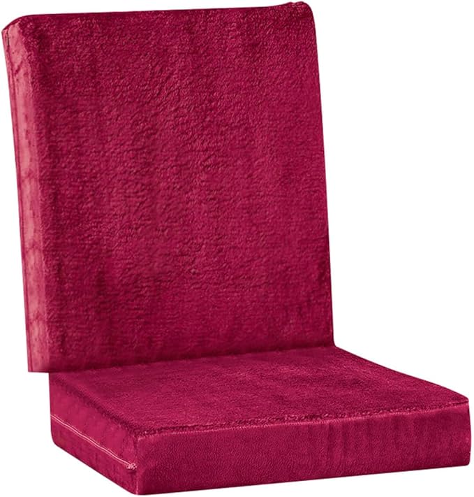 Fox Valley Traders Sherpa Covered Gel Cushion for Back and Seat, Crafted with Soft Memory Foam, Home Improvement - Burgundy Design, Cushion Measures 35 3/8" Wide x 15 3/4" Long x 3 1/2" High