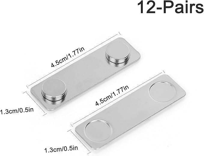 12-Pairs Magnetic Picture Hanging Strips, Magnetic Fixator Removable and Damage Free, Adhesive Strips for Frame Hanging and Home Decorations