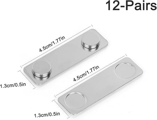 12-Pairs Magnetic Picture Hanging Strips, Magnetic Fixator Removable and Damage Free, Adhesive Strips for Frame Hanging and Home Decorations