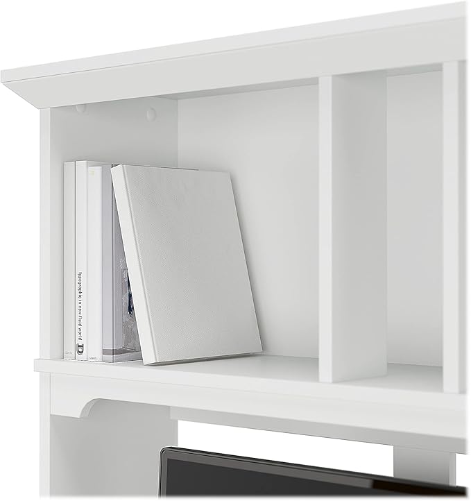 Bush Home Salinas 60W Hutch for L Shaped Desk in Pure White