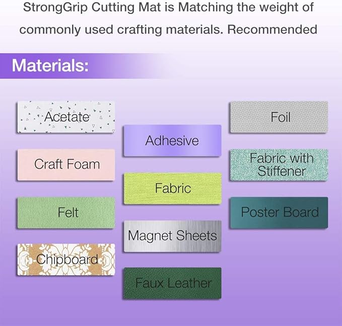 REALIKE 12x12 Cutting Mat for Silhouette Cameo 5/4/3/2/1 (3 Mats - StandardGrip, LightGrip, StrongGrip), Gridded Adhesive Non-Slip Cut Mat for Crafts, Quilting, Sewing, Scrapbooking and All Arts