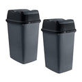 Garbage Cans with Swing Top-Split Lids, 2 Pack | Small Trash Cans with Lids | Durable Plastic | Slim & Sturdy Trash Bins | Fingerprint Resistant | 1.25 Gallon / 5 qt / 5 L – Grey | Superio Brand