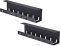 StarTech 2-Pack Under Desk Cable Management Tray, 42" Long (21" Per Tray), Metal Slotted Style Cable Organizer, Screw-On, Power Bar Holder, Black, TAA