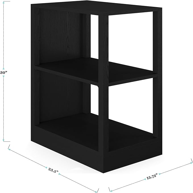 Martha Stewart Kayden Home Office Modular Desk with Drawer, 2 Tier Shelf, and File Cabinet in Black with Oil Rubbed Bronze Hardware