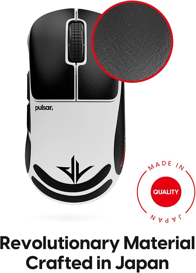 Pulsar Gaming Gears SUPERGRIP Griptape Set for JV-X Pro Series Sweat Absorbing High Performance Anti Slip 3M Adhesive no Residue Mouse Grip Tape Ultra-Thin 0.5mm (0.02in)