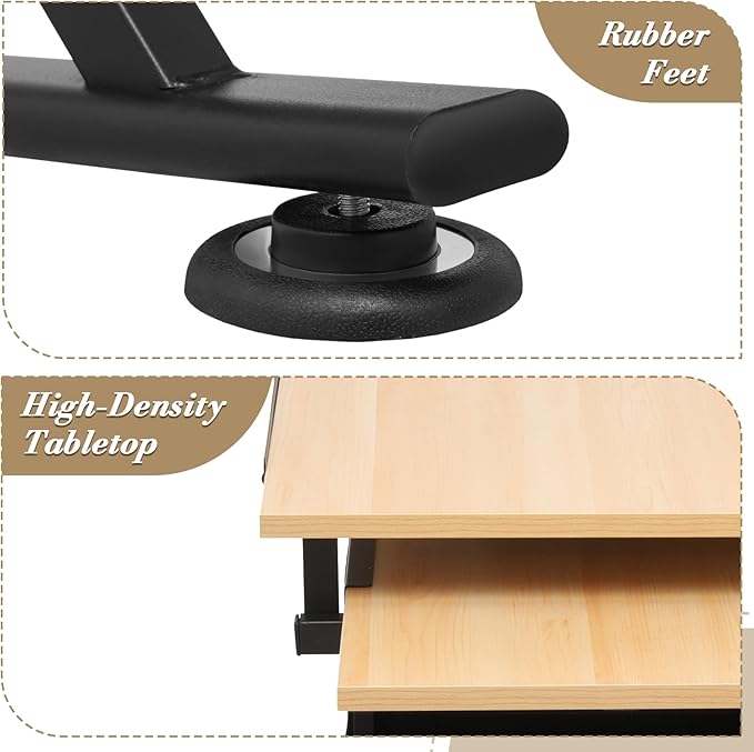 Athena Collection Drafting Table for Artists, Height Adjustable Drawing Table, Dual Desktop Art Desk Metal Frame Art Table Tiltable Craft Desk Paintings Work Station with Stool and Drawers, Natural