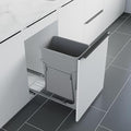 Dowell B15 Aluminum Base Wastebasket Pullout with Door Mount and 35Qt/9Gal Plastic Bin (4012 0115+35)