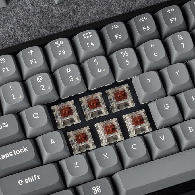 Keychron K4 Max QMK Wireless Custom Mechanical Keyboard, 96% Layout Tri-Mode Bluetooth 5.1/2.4G/USB-C Programmable White Backlight, Super Brown Switch NKRO Gaming Keyboard for Mac/Windows/Gamers