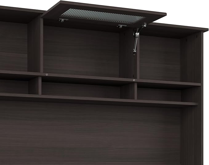 Bush Furniture L Shaped Desk with Hutch, 5 Shelf Bookcase and Lateral File Cabinet | Cabot Collection Corner Computer Table with Storage and Bookshelf