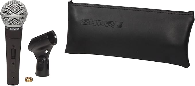 Shure SM58S Dynamic Vocal Microphone with On/Off Switch, Cardioid Pattern, Built-in Pop Filter, for Live & Studio Performance Mic for Singers, Speakers & Stage Use, Black