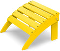 IVY&LANE Outdoor Adirondack Ottoman | Folding | HDPE | Yellow | All Weather | Waterproof Patio Footrest for Adirondack Chair | Poly Lumber Foot Rest for Deck Backyard
