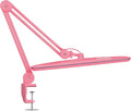 Neatfi XL 2,200 Lumens 24W LED Desk Lamp – 23” Wide Shade | Dimmable Eye-Caring Task Light | Adjustable Arm | Home Office, Study, Crafts & Nail Tech (Pink, Non-CCT with Clamp)