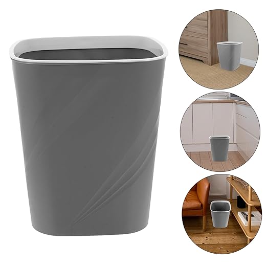 HOMSFOU Slim Garbage Bin Wastebasket Trash Can for Bathroom Kitchen Desktop Plastic Waste Container