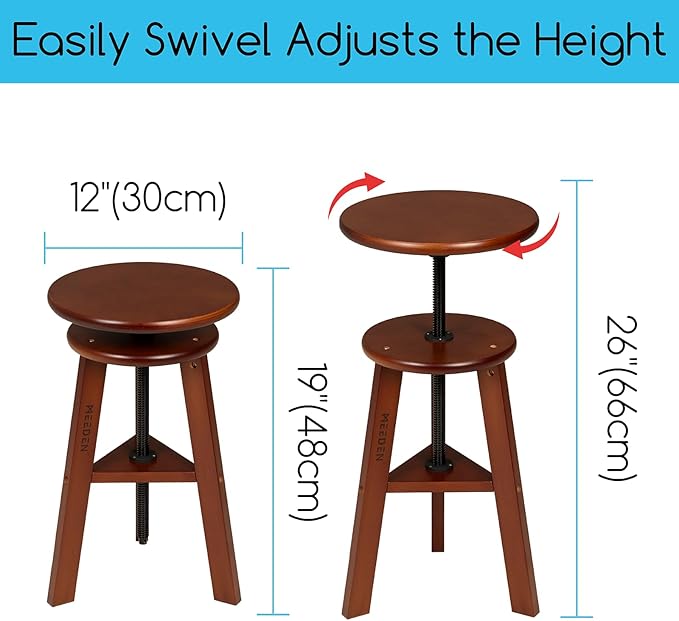 MEEDEN Vintage Wood Drafting Table & Stool Set, Artist Drafting Chair and Craft Table with Adjustable Height, Tiltable Tabletop for Artwork, Graphic Design, Writing