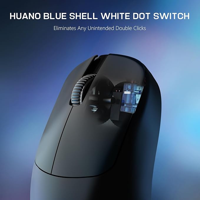 FELICON x AJAZZ AJ099 Wireless Gaming Mouse, 59g Lightweight Pixart Sensor PAW3311, 6 DPI up to 12K, 2.4G/USB-C Wired 200Hrs Battery Programmble Computer Mice for WIn/Mac/PS4/XBOX/Gamer/Office(Black)