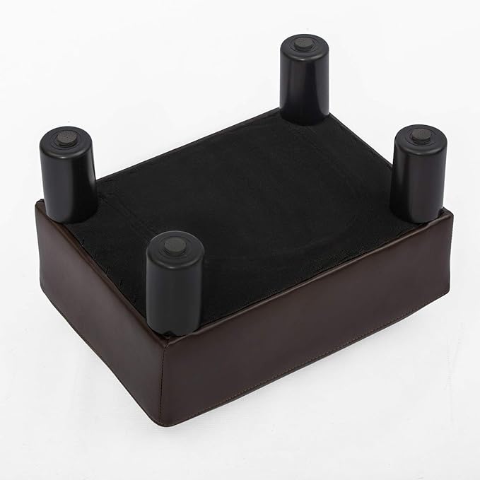 Ottoman Footrest Stool Small Modern Rectangular Seat Chair Footstool (Brown PU Leaher)